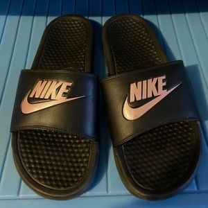 Black/Pink Nike Slide Sandals Size 9